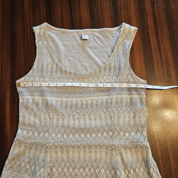 H&M 2-piece Set Peplum Tank and Crop Cardigan Gray Silver Glittery M EUC GLAM - Picture 7 of 14